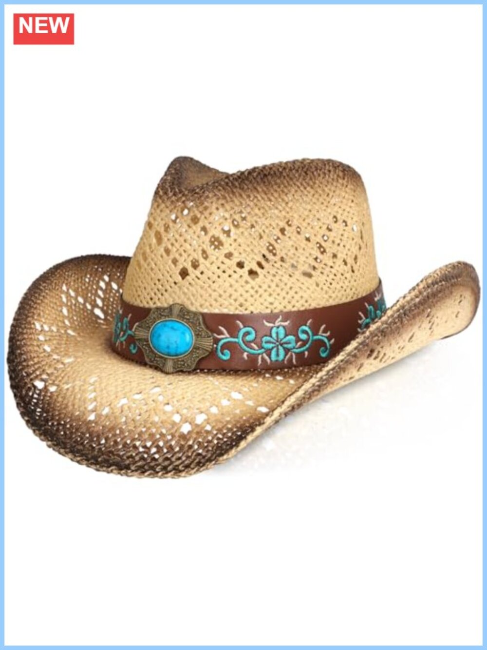 Straw Cowboy Hat Wide Brim Shapeable Western Hat